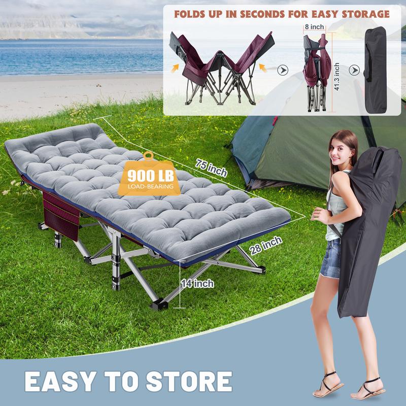 Slsy Folding Camping Cot, Folding Cot Camping Cot for Adults Portable Folding Outdoor Cot with Carry Bags for Outdoor Travel Camp Beach Vacation