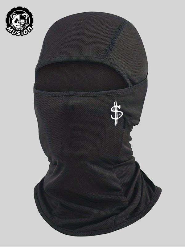 Letter Print Cut Out Design Balaclava Face Mask, Outdoor Sports Face Cover, Fashionable Face Mask for Men & Women