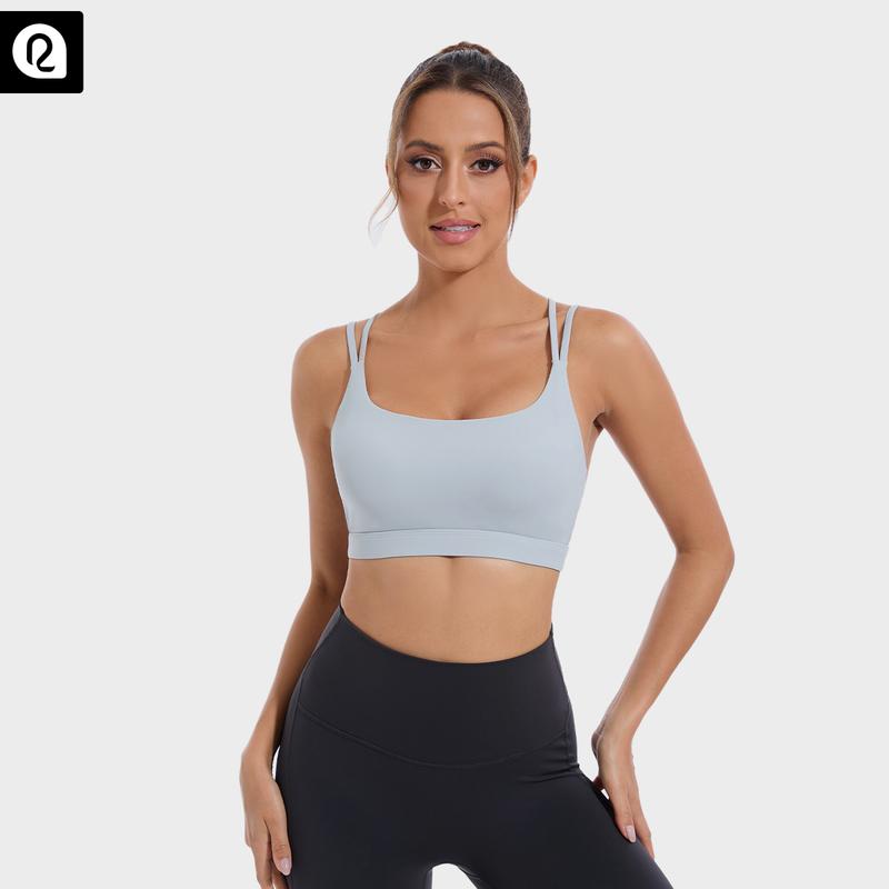 RUNNING GIRL Buttery Soft Sports Bra | Ultra-Stretch High Support Built-in Bra | Moisture-Wicking Strappy Back Design