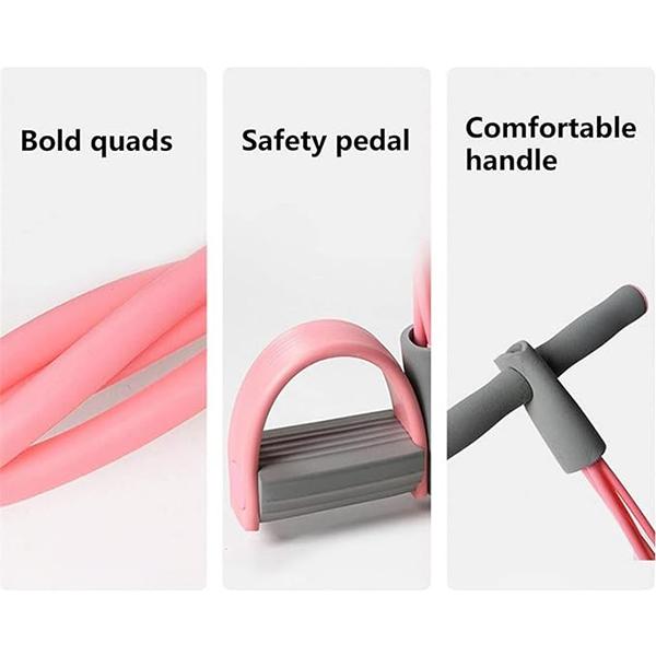 Multifunction Tension Rope, 4-Tube Elastic Yoga Pedal Puller Resistance Band, Natural Latex Tension Rope Fitness Equipment, for Abdomen Waist Arm Leg Stretching Slimming Training