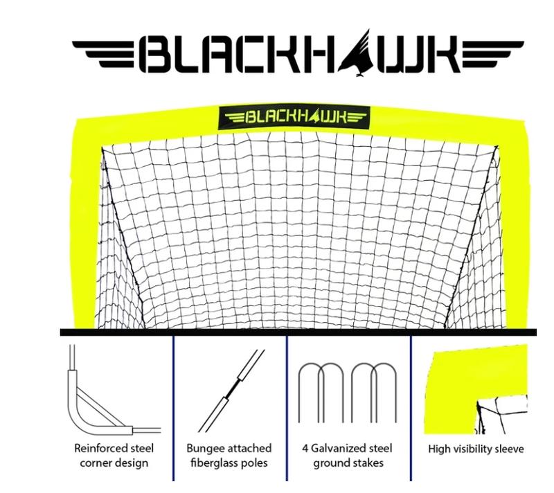 Franklin Sports Blackhawk Soccer Goal - Pop up - Indoor + Outdoor - Adult + Kids - 4' x 3' - Yellow