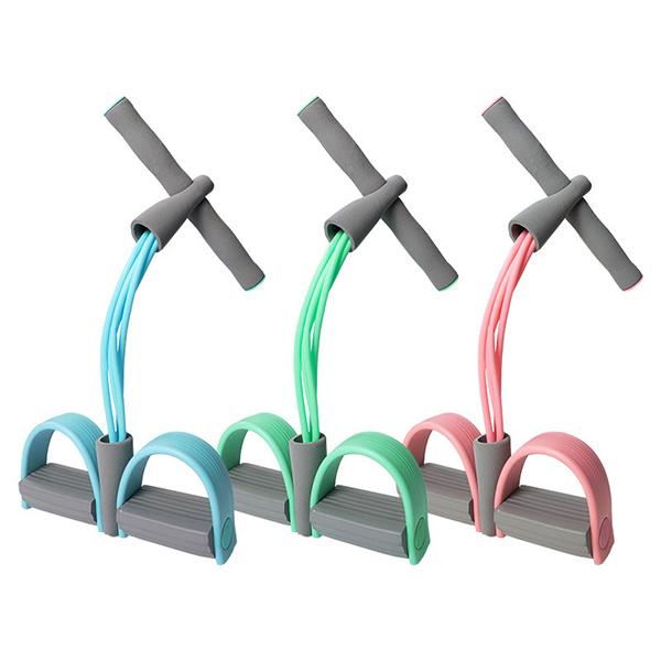 Multifunction Tension Rope, 4-Tube Elastic Yoga Pedal Puller Resistance Band, Natural Latex Tension Rope Fitness Equipment, for Abdomen Waist Arm Leg Stretching Slimming Training