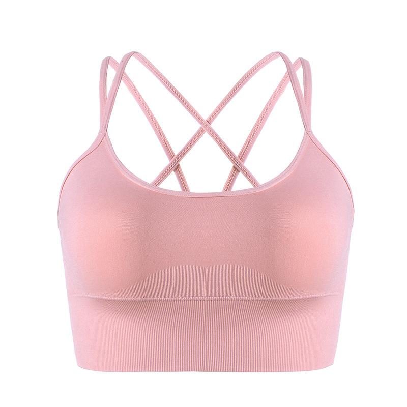 Large Size Sports Bra Women Cross Beautiful Back Underwired Bra Shockproof Sports Bra Yoga Workout Exercise Underwear