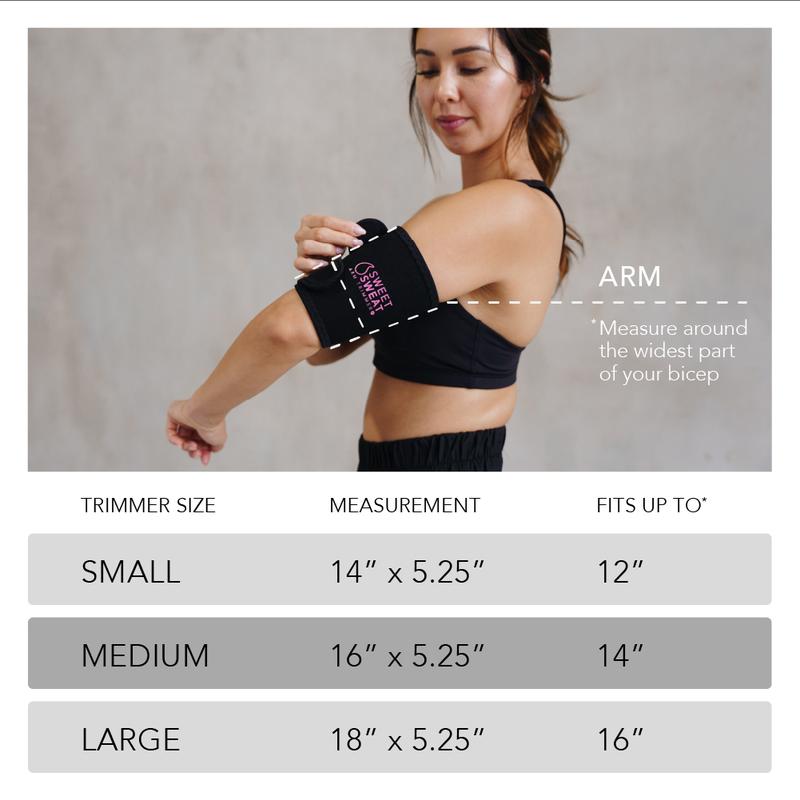 Sports Research Sweet Sweat Arm Trimmers for Men & Women | Increases Heat & Sweat Production to The Bicep Area | Includes Mesh Carrying Bag (Pink, Medium)