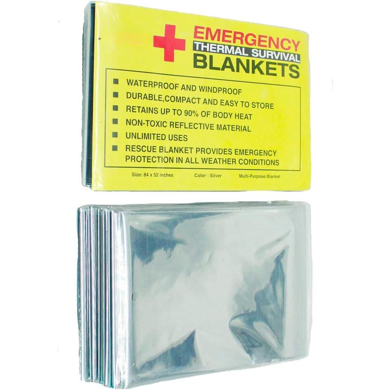 Rawyer (10 Pack)  Thermal  Blankets, Mylar Blankets for Outdoor, Camping, Hiking,  in Harsh Weather, Large  Thermal Sheets, Heavy Duty  Gear (10, 84x52)