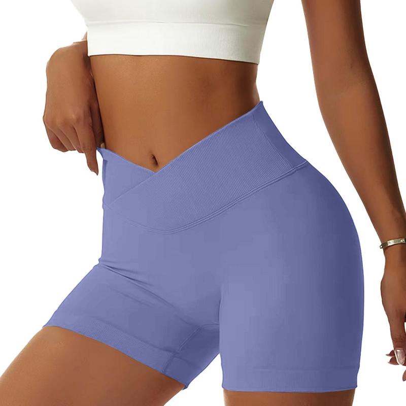 OVESPORT Women 's Gym Shorts  Scrunch Butt Lifting Workout V-shaped Back Waist Gym Shorts High Waist Yoga Short Athletic Leggings High-Waisted Lycra