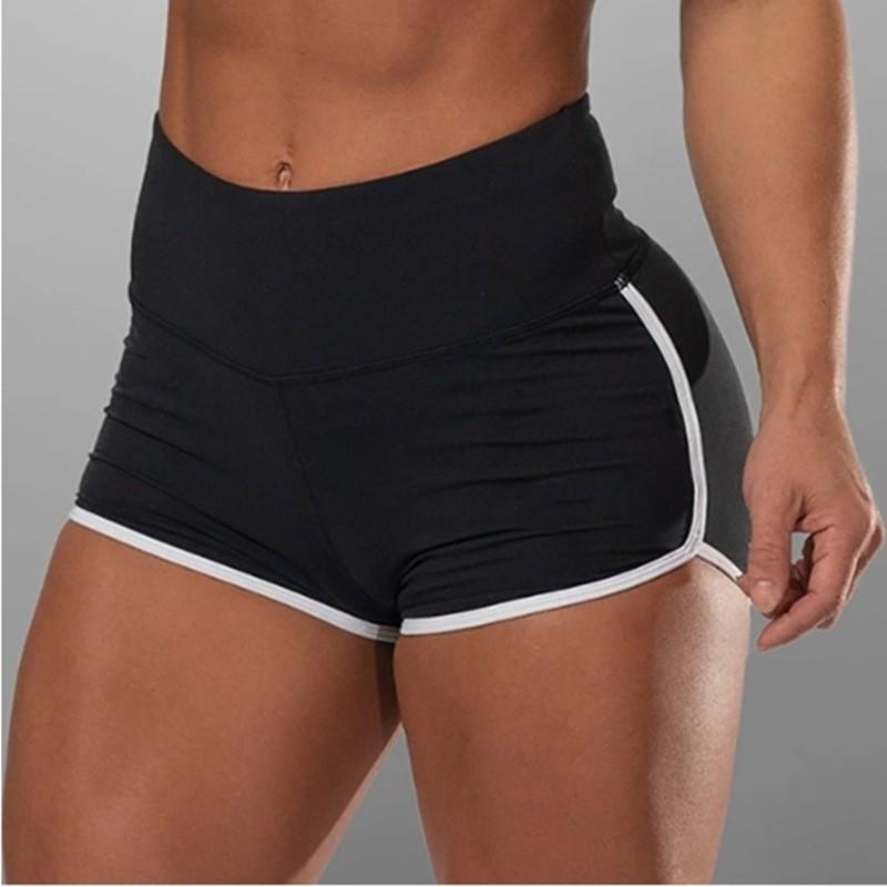 2024 Europe and the United States women plus size sexy solid color printed high waist sports running tight hip lift shorts