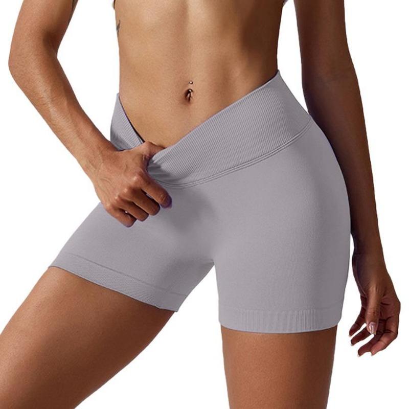 OVESPORT Women 's Gym Shorts  Scrunch Butt Lifting Workout V-shaped Back Waist Gym Shorts High Waist Yoga Short Athletic Leggings High-Waisted Lycra