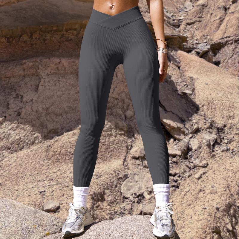 OQQ ladies cross waist tight height elastic leggings Yoga pants sports pants can be worn four seasons