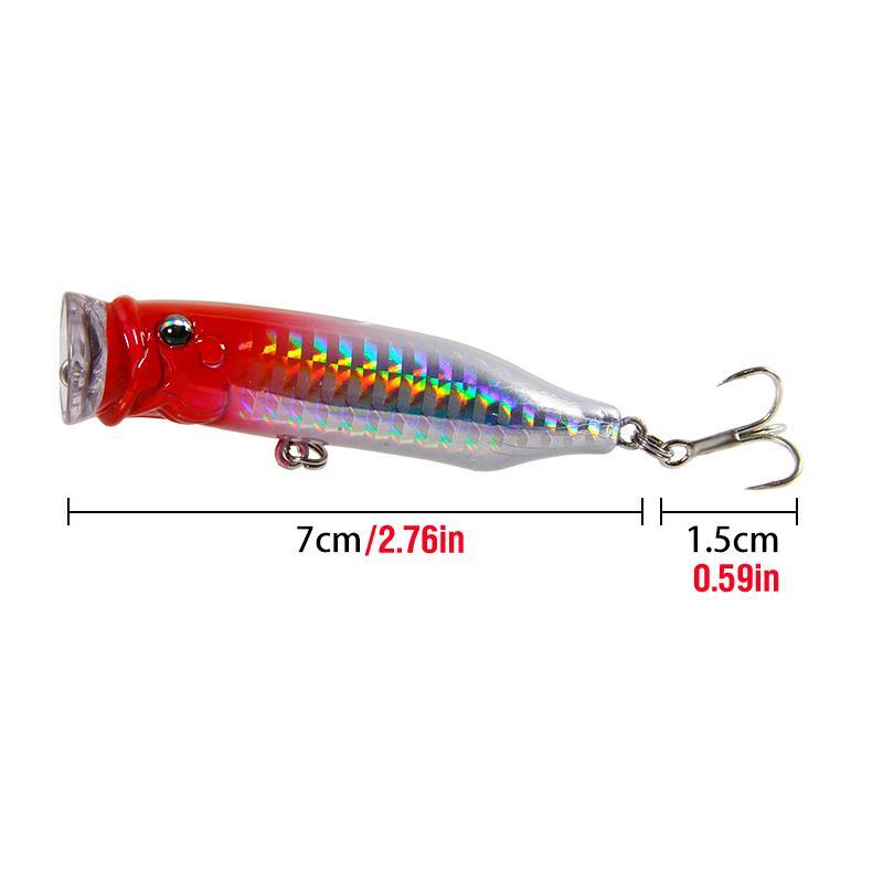 Artificial Fishing Lure, 5 Counts set 7cm 9.4g Hard Bait with Hook & Random Eye, Outdoor Fishing Tackle, Flyfishing, Solocamping, Picnicaesthetic