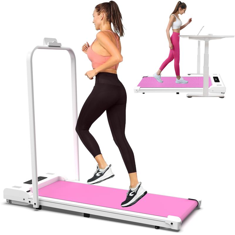 [SAYGOGO] 265LBS 2 in 1 Portable Treadmill with Handle Remote Control LED Display, Under Desk Treadmill, Walking Pad, Walking Jogging Machine for Home Office Use