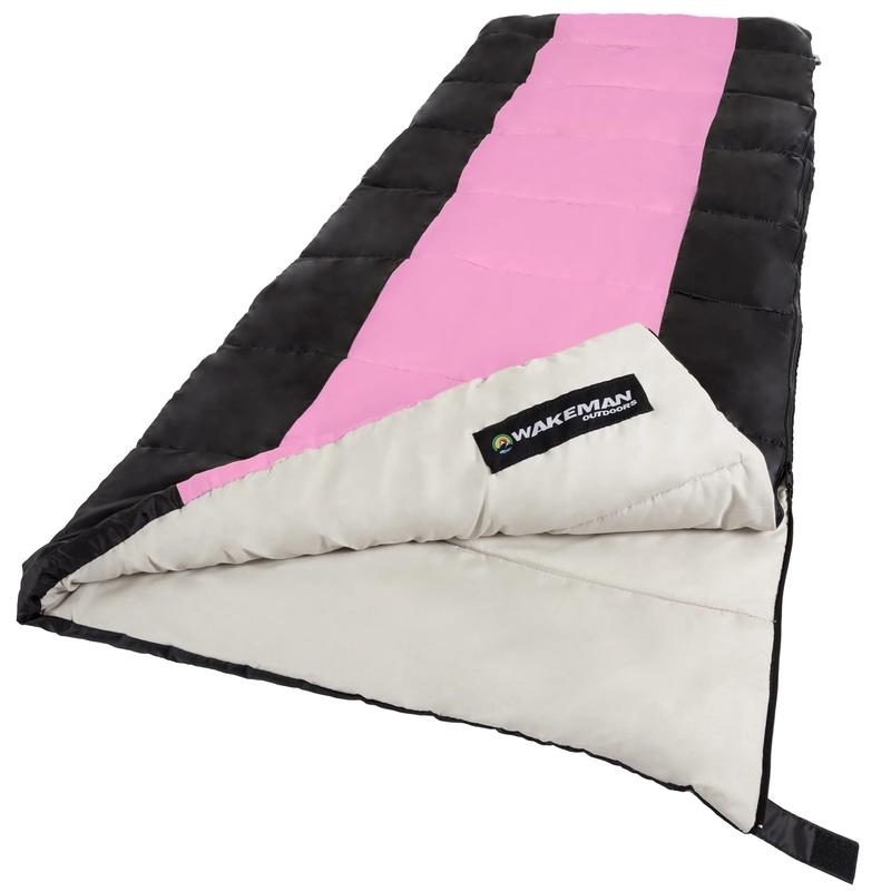 Wakeman Lightweight Camping Sleeping Bag for Children and Adults, Pink