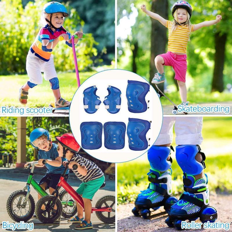 6Pcs Kids Skating Protective Gear Set Wrist Elbow Knee Pads Bike Skateboard Set