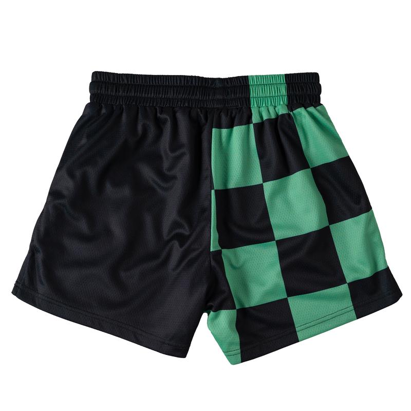 [Kill Crew] Muay Thai Shorts Checker - Black   Mint, Unisex, Mid Thigh Cut, Pockets, Gym Shorts, Elastic Waistband, Long drawcord with wax tips