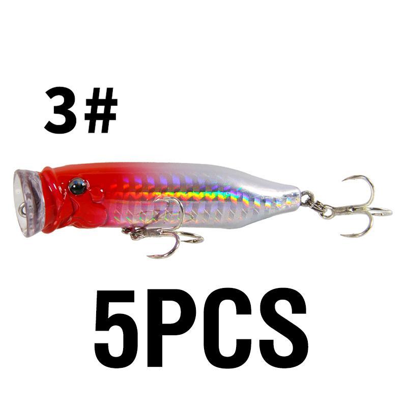 Artificial Fishing Lure, 5 Counts set 7cm 9.4g Hard Bait with Hook & Random Eye, Outdoor Fishing Tackle, Flyfishing, Solocamping, Picnicaesthetic