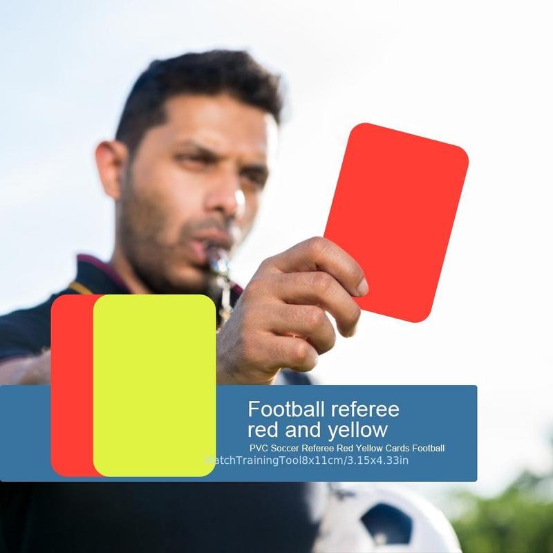 Football Referee Card, 2 Counts set Soccer Referee Red & Yellow Cards, Football Training Tool for Game Match