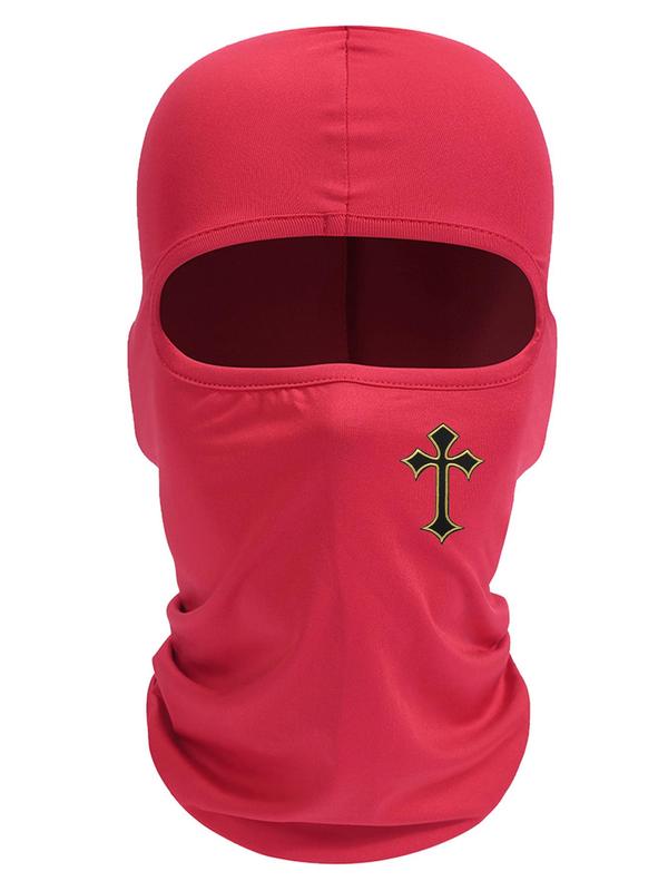 Cross Print Decor Cycling Face Mask Balaclava Hat, Hats for Men, Sun Protection Cycling Face Mask, Summer Outdoor Sports Face Mask for Men & Women, Dirt Bike Gear,  Birthday Gifts