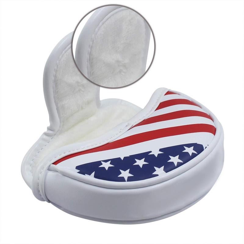 Golf Putter Head Cover, Magnetic Closure American Flag Pattern Golf Putter Head Cover, Golf Accessories for Men & Women