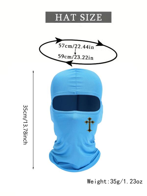 Cross Print Decor Cycling Face Mask Balaclava Hat, Hats for Men, Sun Protection Cycling Face Mask, Summer Outdoor Sports Face Mask for Men & Women, Dirt Bike Gear,  Birthday Gifts