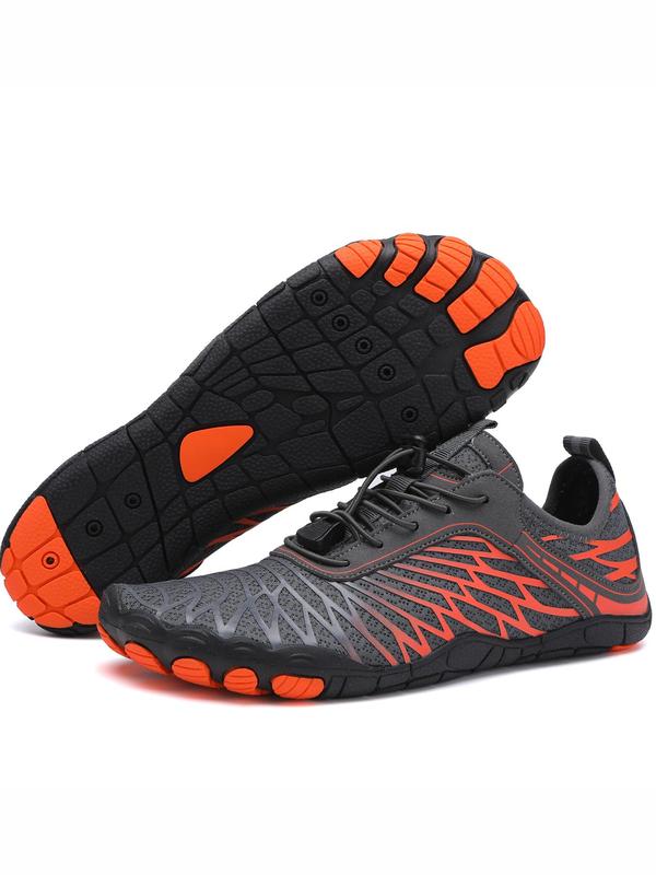 Men's Colorblock Lace Up River Trekking Shoes, Lightweight Breathable Comfortable Sports Barefoot Shoes, 2024 Summer Water Shoes Aqua Shoes, Back To School Outdoor Hiking Shoes For All Seasons