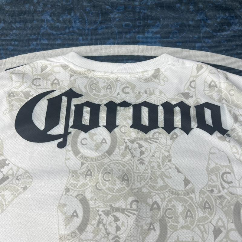 2425 LIGA MX Club America Away White Short Sleeve Soccer Jerseys New Season Quick Dry Sports