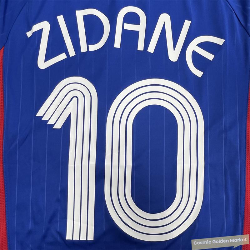 2006 France Team Germany World Cup Home Retro Blue Fan Edition Jersey #10 Zidane Soccer Jersey