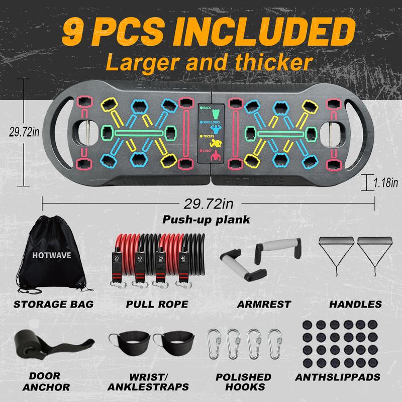 HOTWAVE push-up board, men's home fitness equipment, foldable and suitable for users of all body types, gifts for fitness enthusiasts