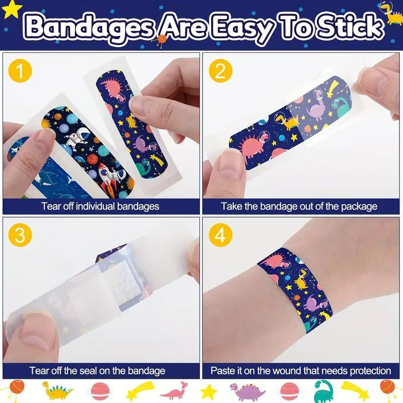 Cartoon Pattern Sports Bandage, 60pcs set Waterproof Self-adhesive Breathable Bandages, Cute Bandage for Outdoor Sports