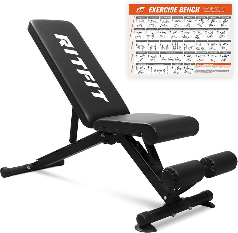 RitFit PWB01 Adjustable Foldable Weight Bench Adjustable Foldable Adjustable Incline