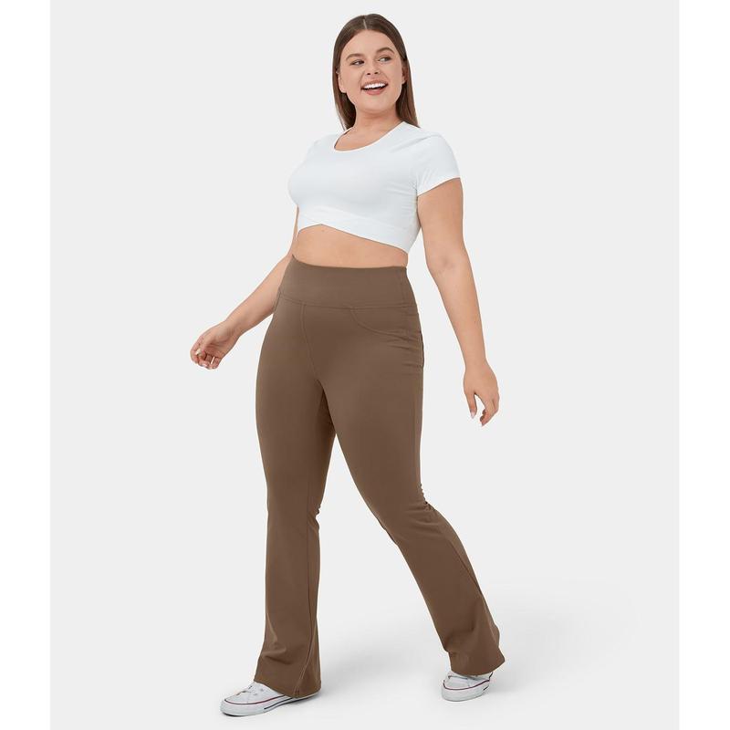 Halara High Waisted Back Pocket Flare Yoga Plus Size Leggings