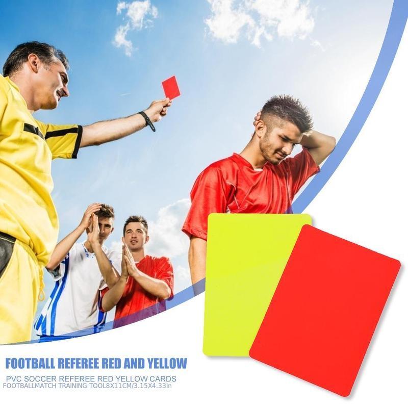 Football Referee Card, 2 Counts set Soccer Referee Red & Yellow Cards, Football Training Tool for Game Match