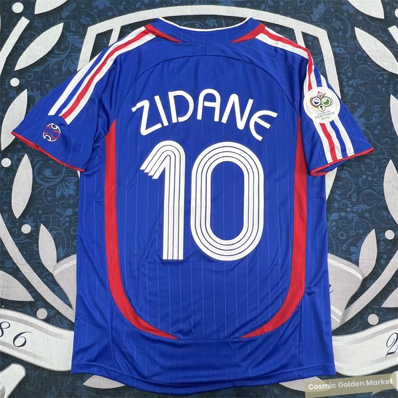 2006 France Team Germany World Cup Home Retro Blue Fan Edition Jersey #10 Zidane Soccer Jersey