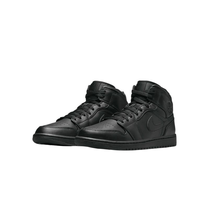 Air Jordan Men 1 Mid Sneaker Black   Black   Black 554724-093