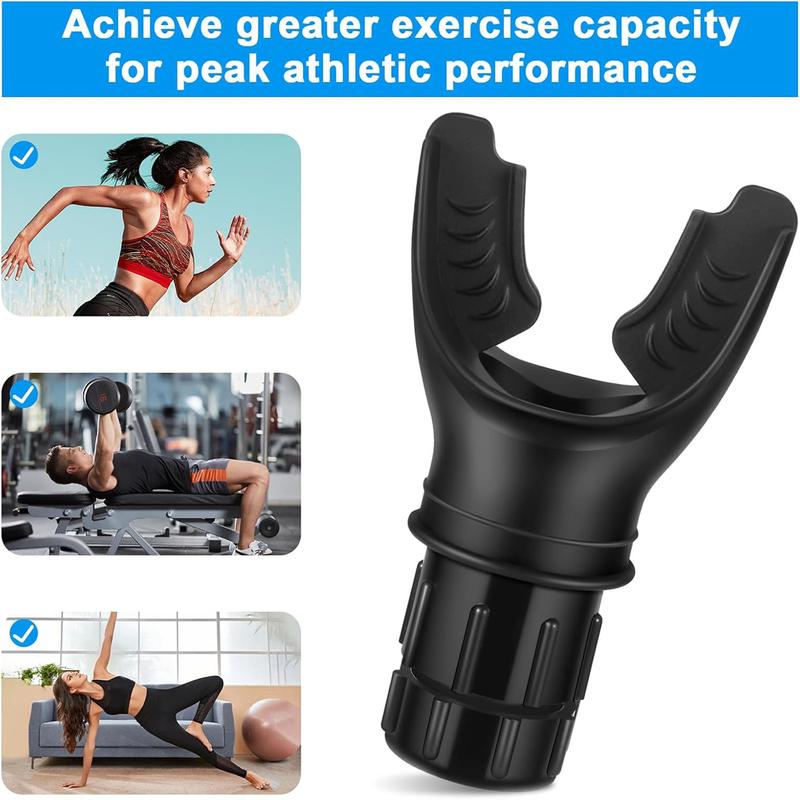 Respiratory Muscle Trainer,Exercise Trainer with Adjustable Resistance, Portable and Easy to Clean, Perfect for Fitness, Yoga, Swimming, and Outdoor Activities Black White