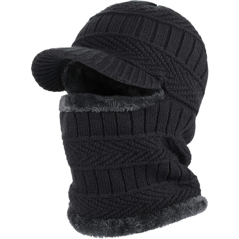 Winter Knitted Balaclava Beanie Hat Warm Cycling Ski Mask, Women Windproof Hood, Balaclavas Heavyweight Thermal Fleece