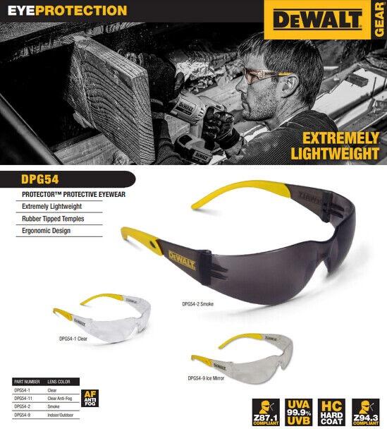 3 PR DeWalt DPG54-2D PROTECTOR SMOKE Safety Glasses ANSI Z87+ Work Sunglasses