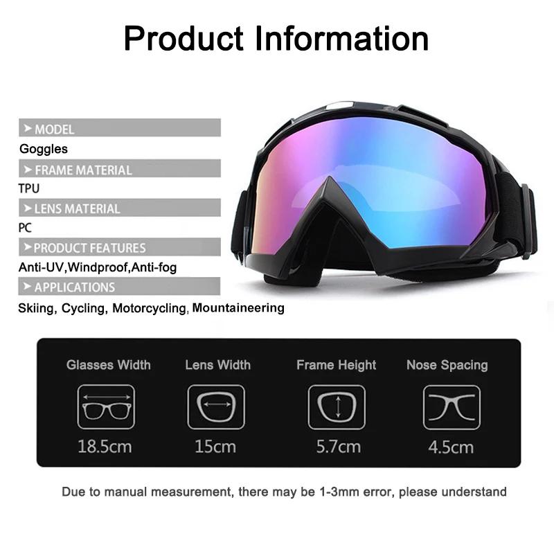 Skiing Goggles Anti-Fog Skiing Eyewear Winter Snowboard Cycling Motorcycle Windproof Sunglasses Men Women Outdoor Sports Goggles