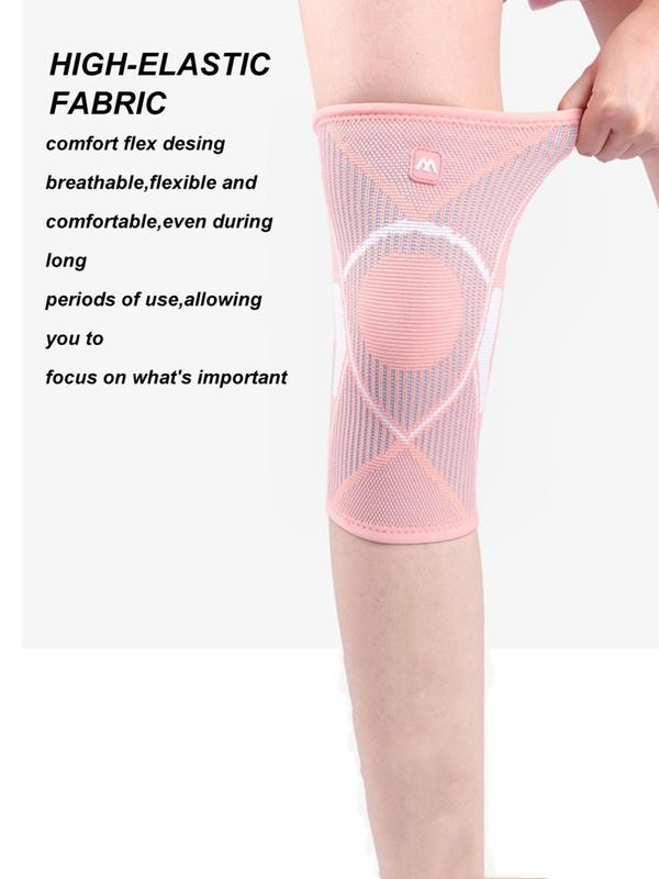 Knitted Elastic Nylon Sports Knee Pads (1 Pair), Breathable Sweat Absorption Compression Leg Sleeve For Cycling, Fitness, Running, And Mountaineering, Sports & Outdoor Clothing Accessories