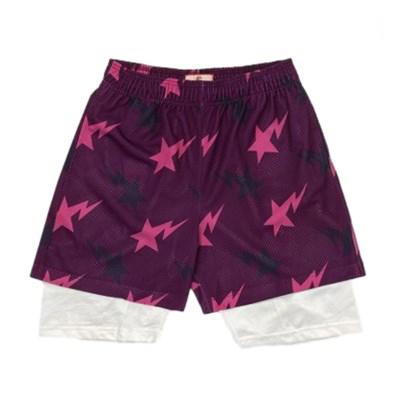 Summer drawstring loose printed shorts breathable mesh basketball shorts sports shorts