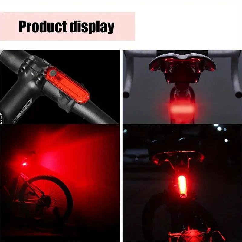 Bicycle Taillight, 1 Count Rechargeable Bicycle Taillight, Easy To Install Bicycle Trailer & Helmet Light, Night Riding Safety Light