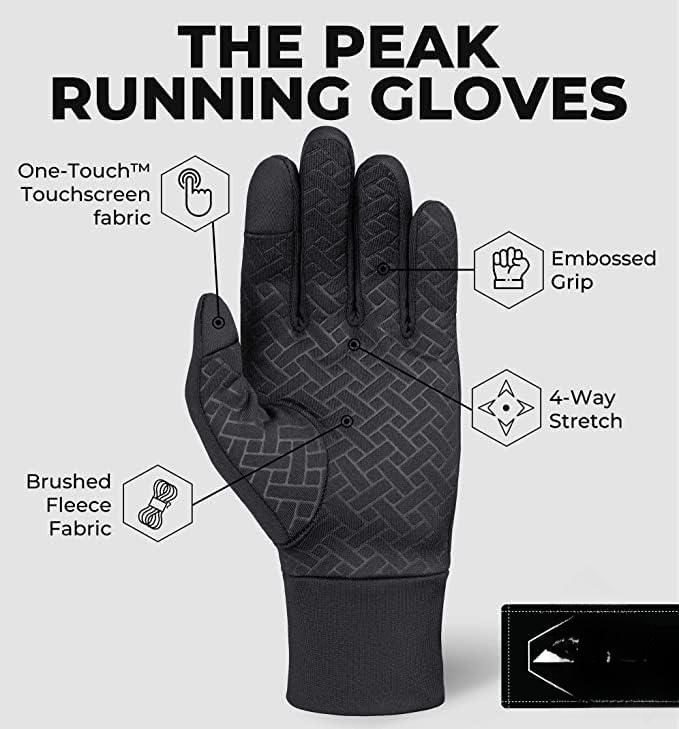 Running Gloves - Touch Screen Ski Glove Liners - Men's Winter Gloves - Glove Liners for Cold Weather