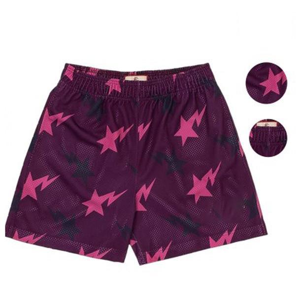 Summer drawstring loose printed shorts breathable mesh basketball shorts sports shorts