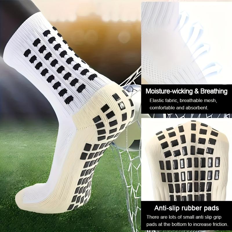 2 4 6 8 counts of Men's Non-Slip Football Socks, Knee Pads Calf Sleeves, Soccer Socks & Leg Warmers Socks Sports Set, for Football, Basketball Running