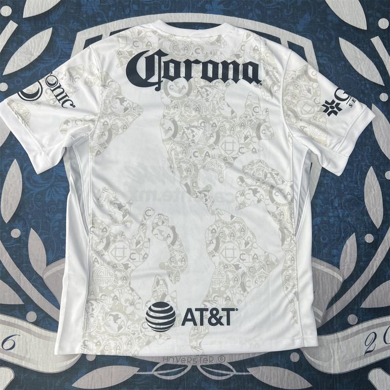 2425 LIGA MX Club America Away White Short Sleeve Soccer Jerseys New Season Quick Dry Sports