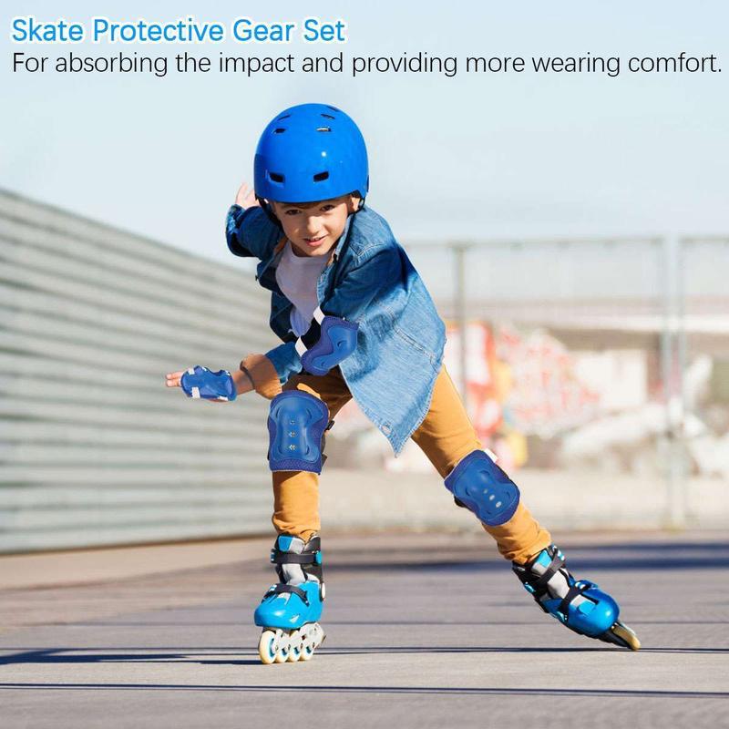 6Pcs Kids Skating Protective Gear Set Wrist Elbow Knee Pads Bike Skateboard Set