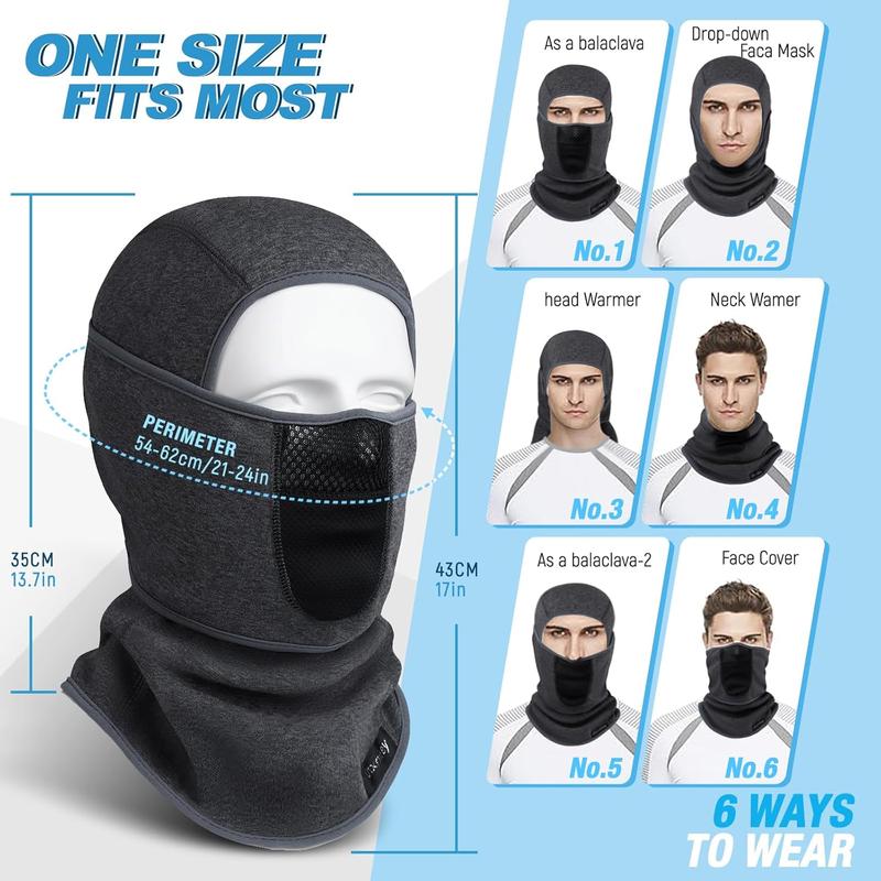 Balaclava Ski Mask (with Breathable Holes) Windproof Winter Fleece Neck Face Warmer for Men&Women