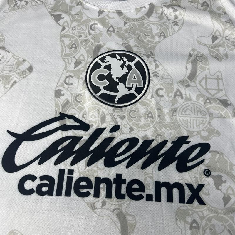 2425 LIGA MX Club America Away White Short Sleeve Soccer Jerseys New Season Quick Dry Sports