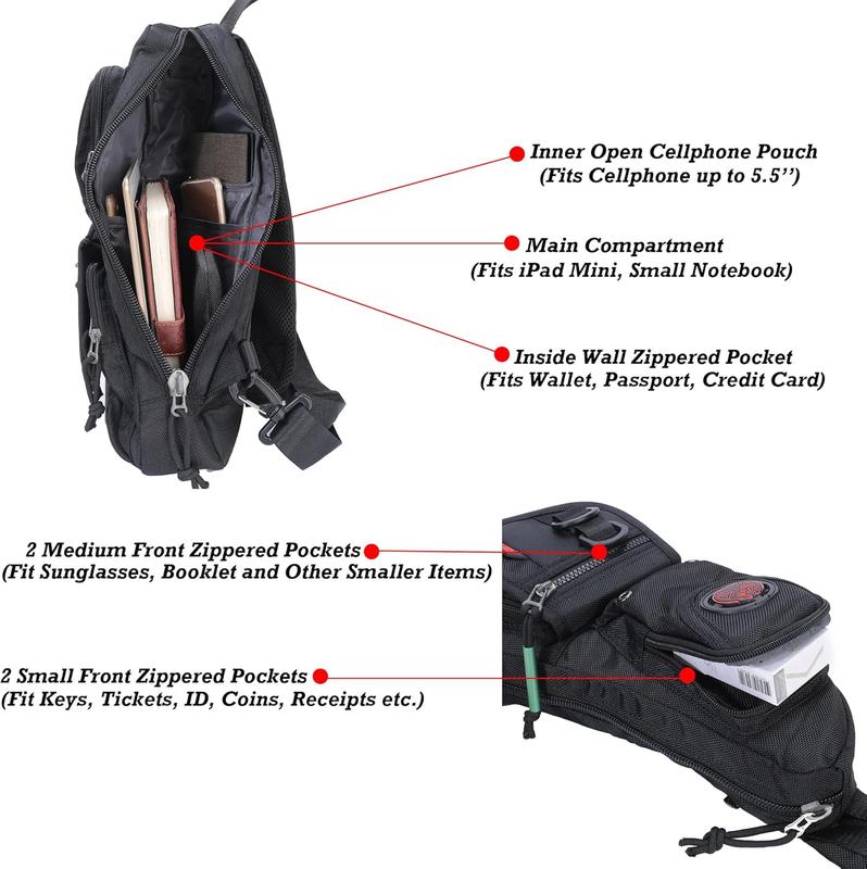 Sling Backpacks, Sling Chest Bag Shoulder Crossbody Bags for Men Women Outdoor Travel