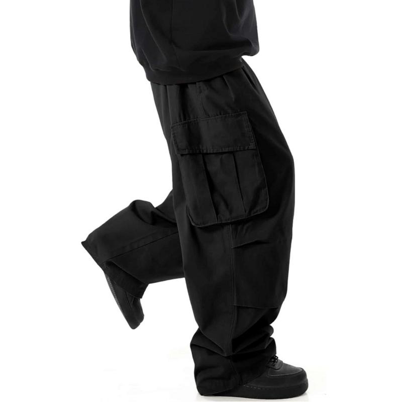 Drawstring Waist Pocket Side Loose Cargo Pants Baggy Joggers