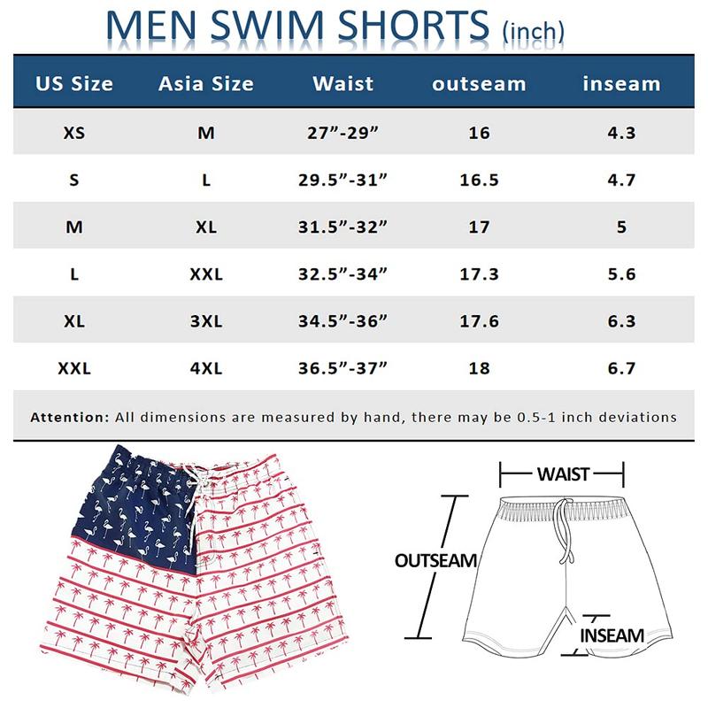 13.99  SILKWORLD Men's Hawaiian Beach Shorts Quick Dry  Swimming Trunks Bathing Suit Swimwear with Pockets Flamingo Tree Machine Washable Wind-Resistant above the knee